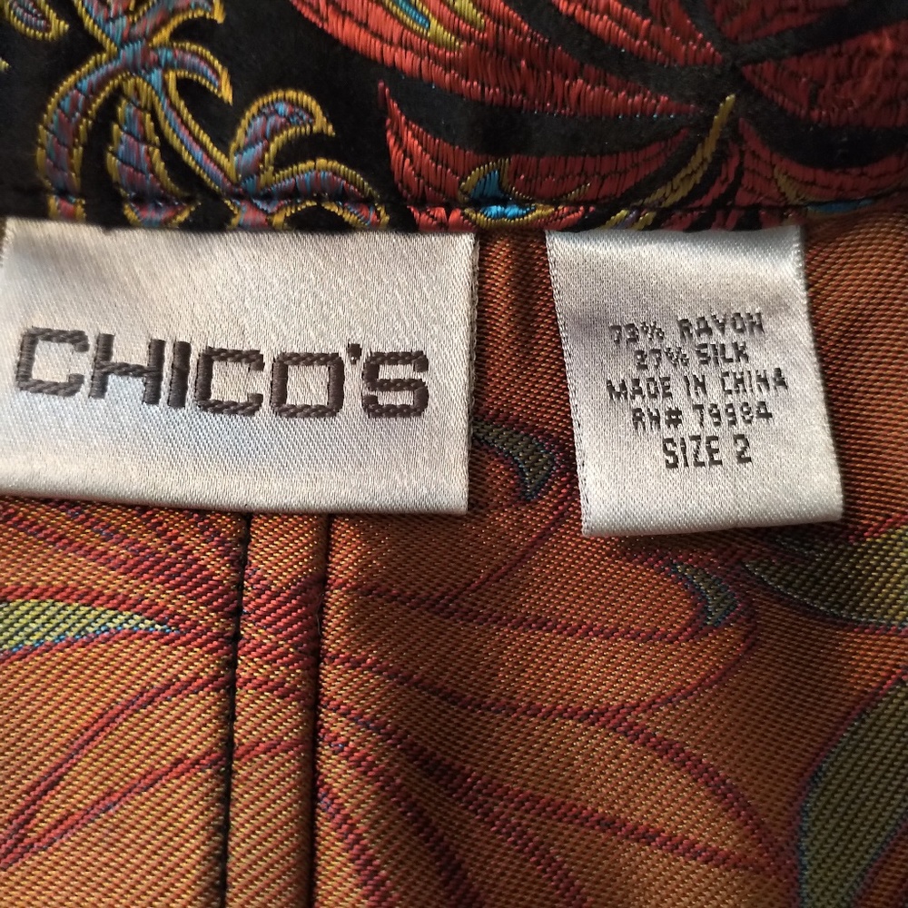 Asian-Inspired Jacket by Chico's Like New L XL - Picture 5 of 5